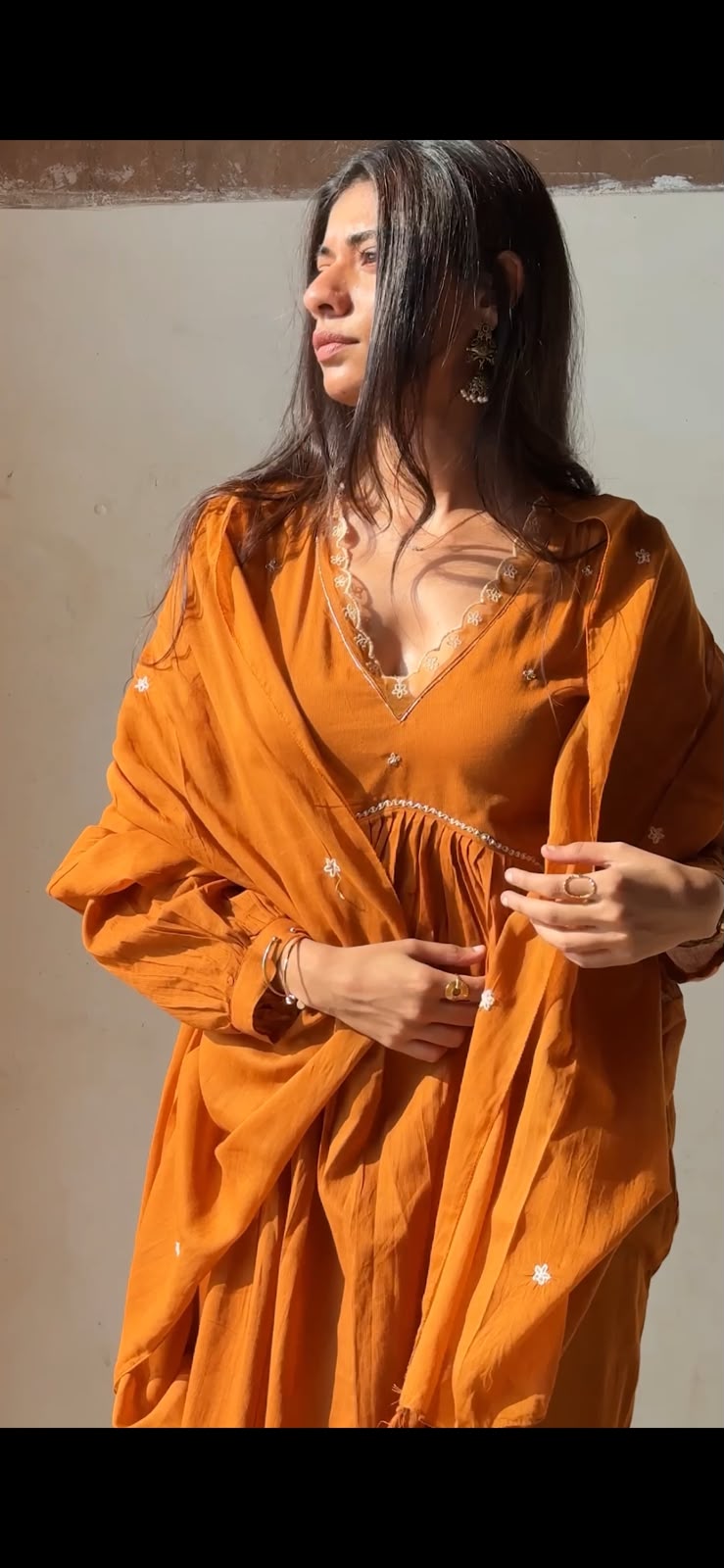 Amber Bloom Embroidered Anarkali Suit