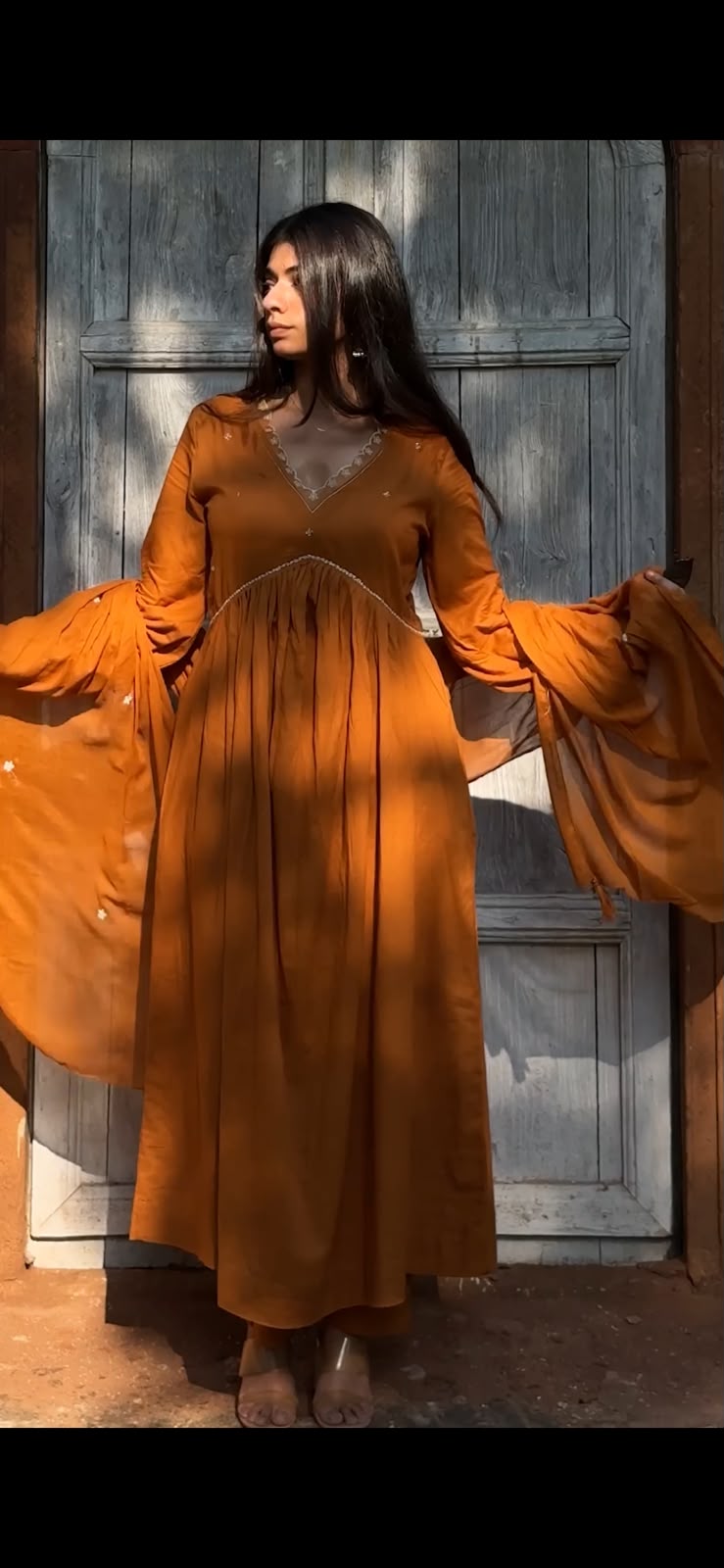 Amber Bloom Embroidered Anarkali Suit