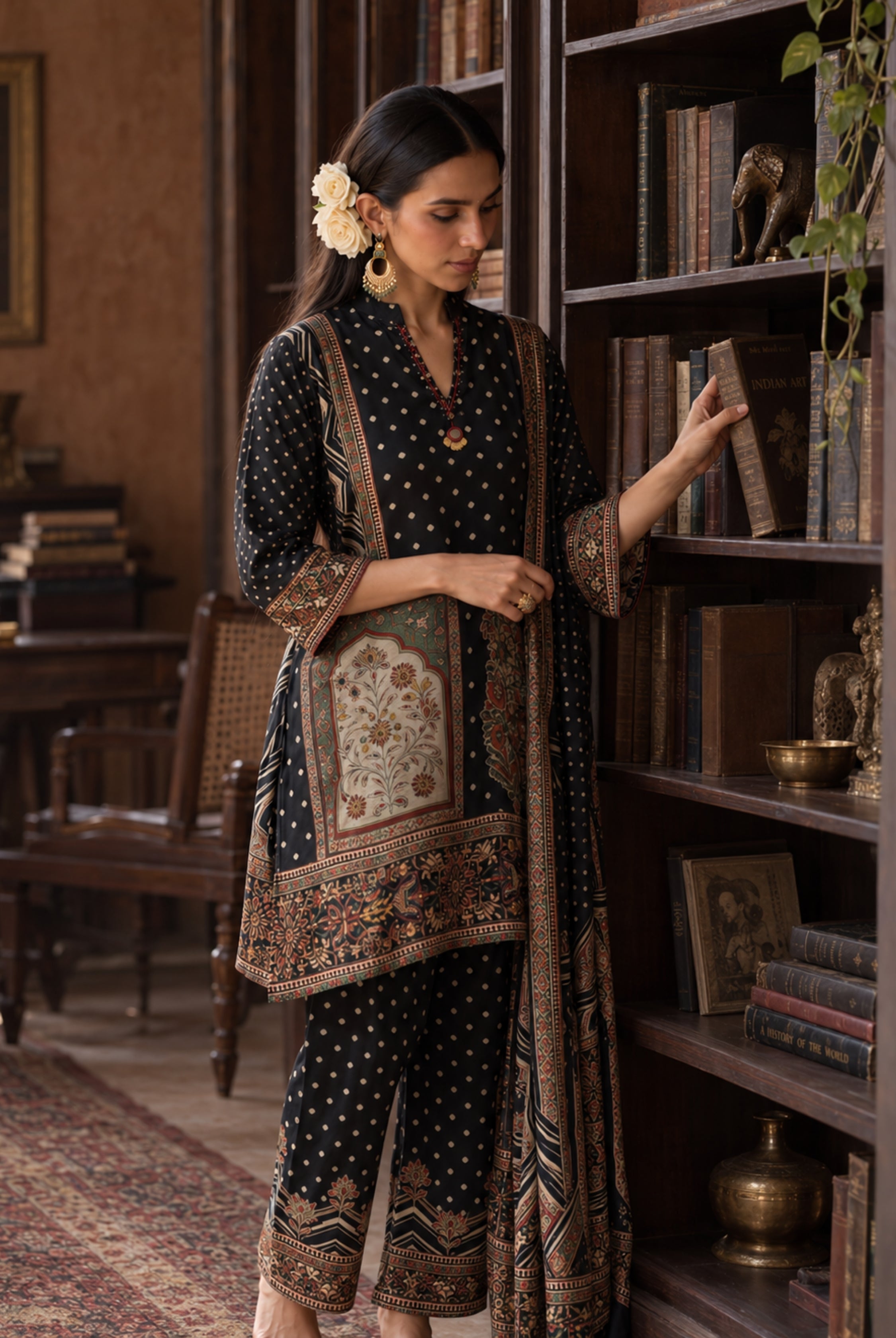 Midnight Mughal Printed Cord Set
