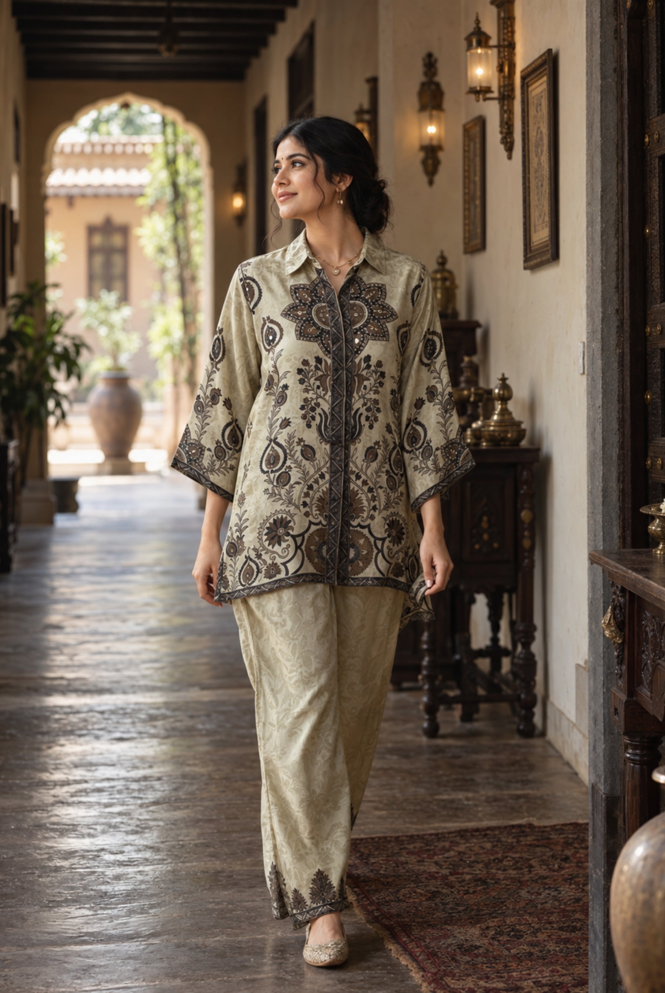 Ivory Heritage Printed Cord Set
