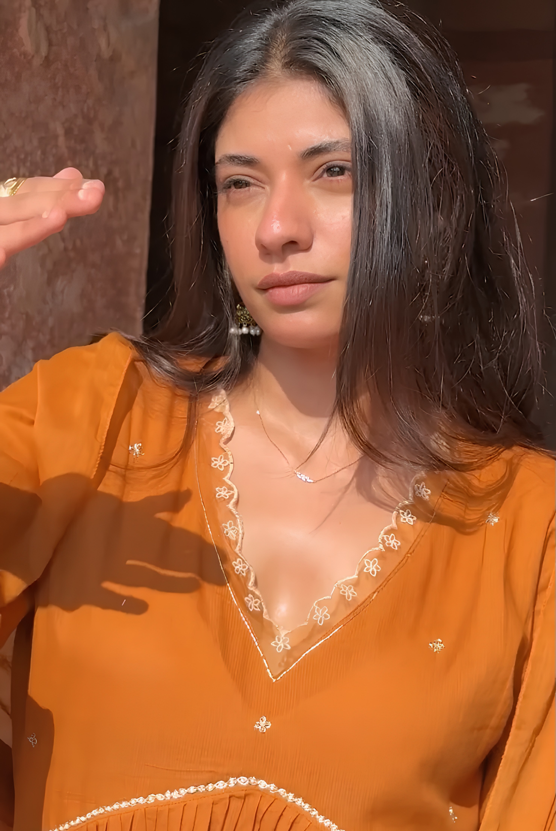 Amber Bloom Embroidered Anarkali Suit