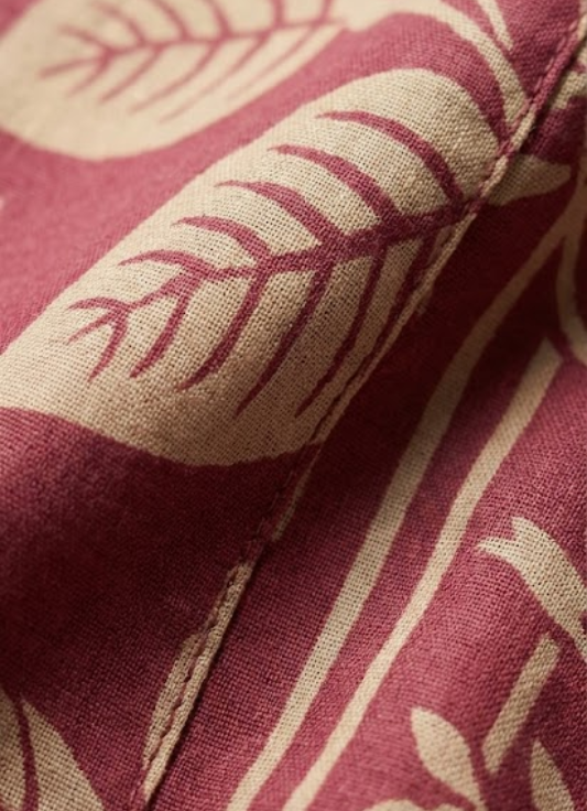 Maroon Hand Block Printed Cotton Kurta Set with Pant