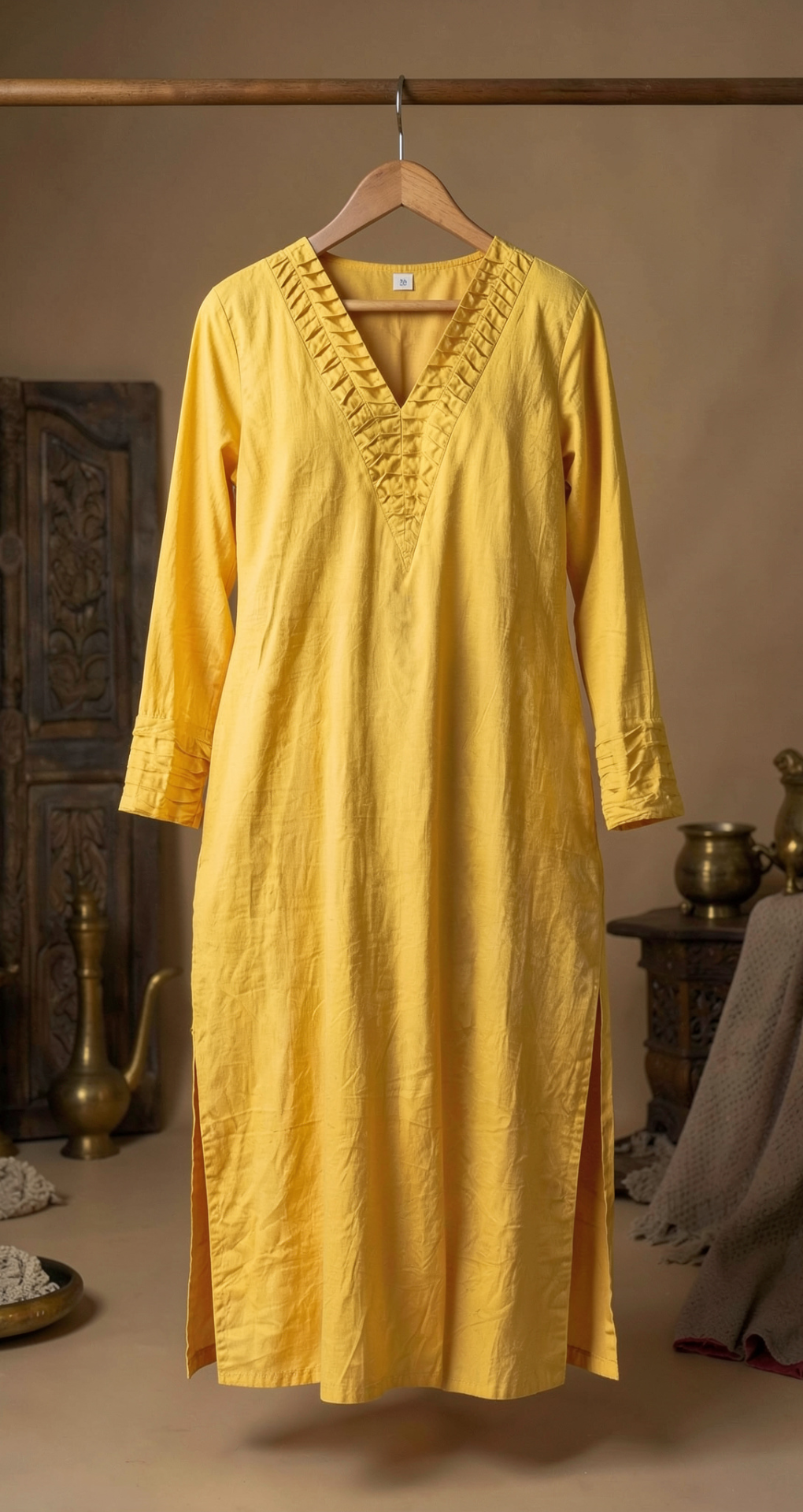 Women’s Mustard Yellow Printed Kurta Set with Dupatta
