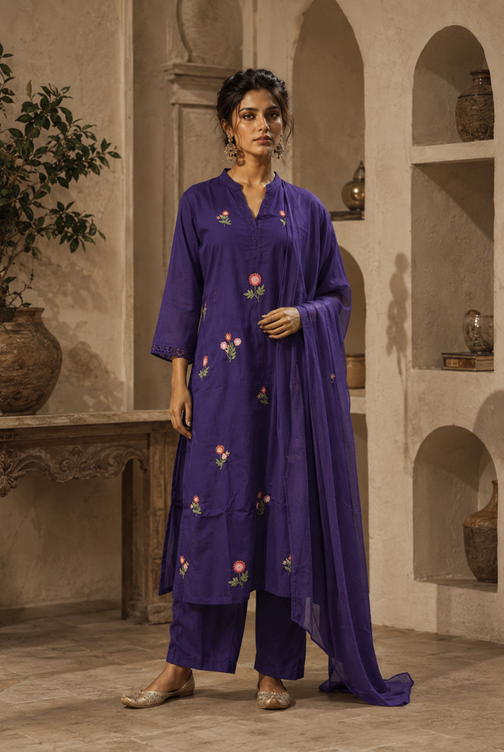 Royal Iris Embroidered Kurta Set