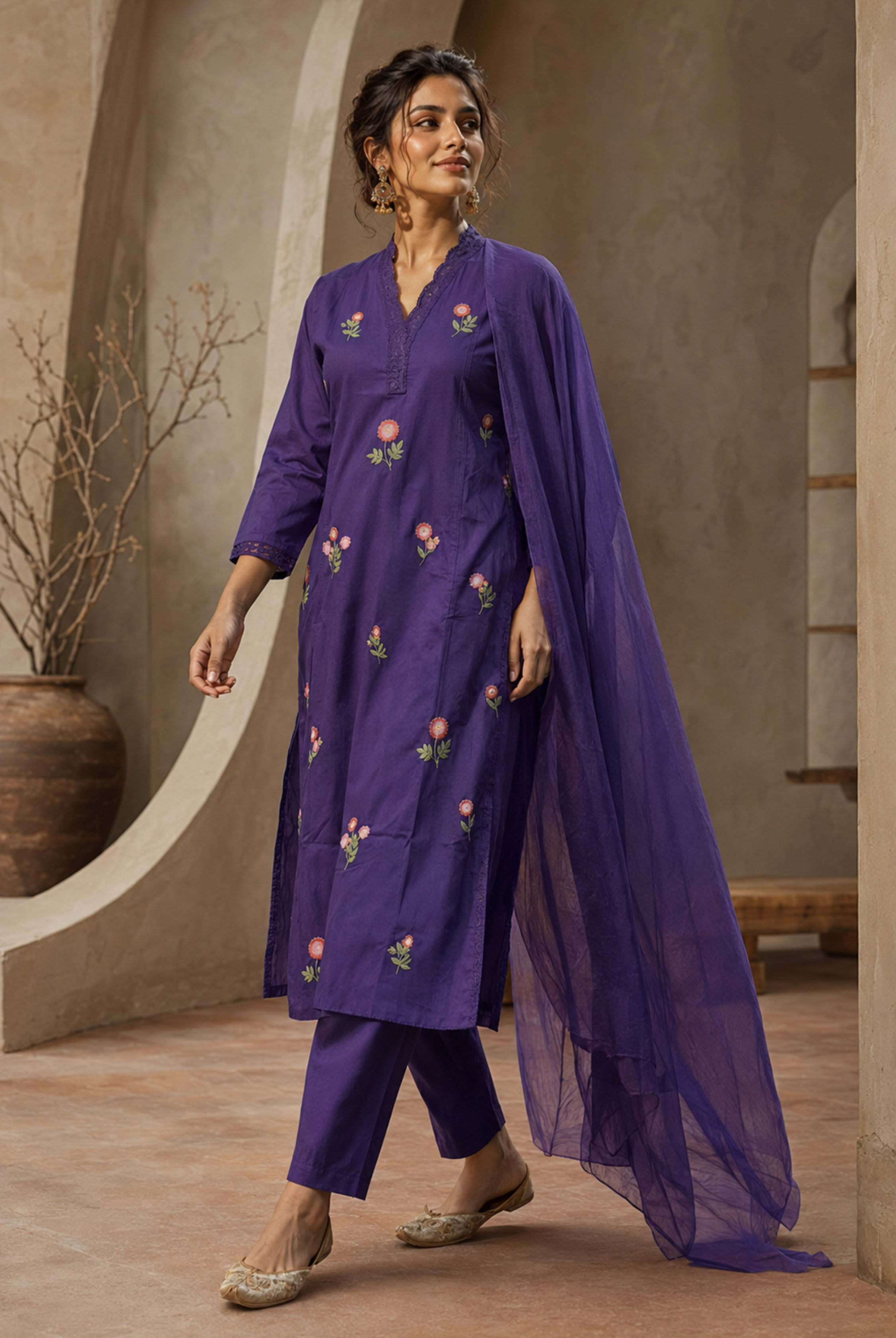 Royal Iris Embroidered Kurta Set