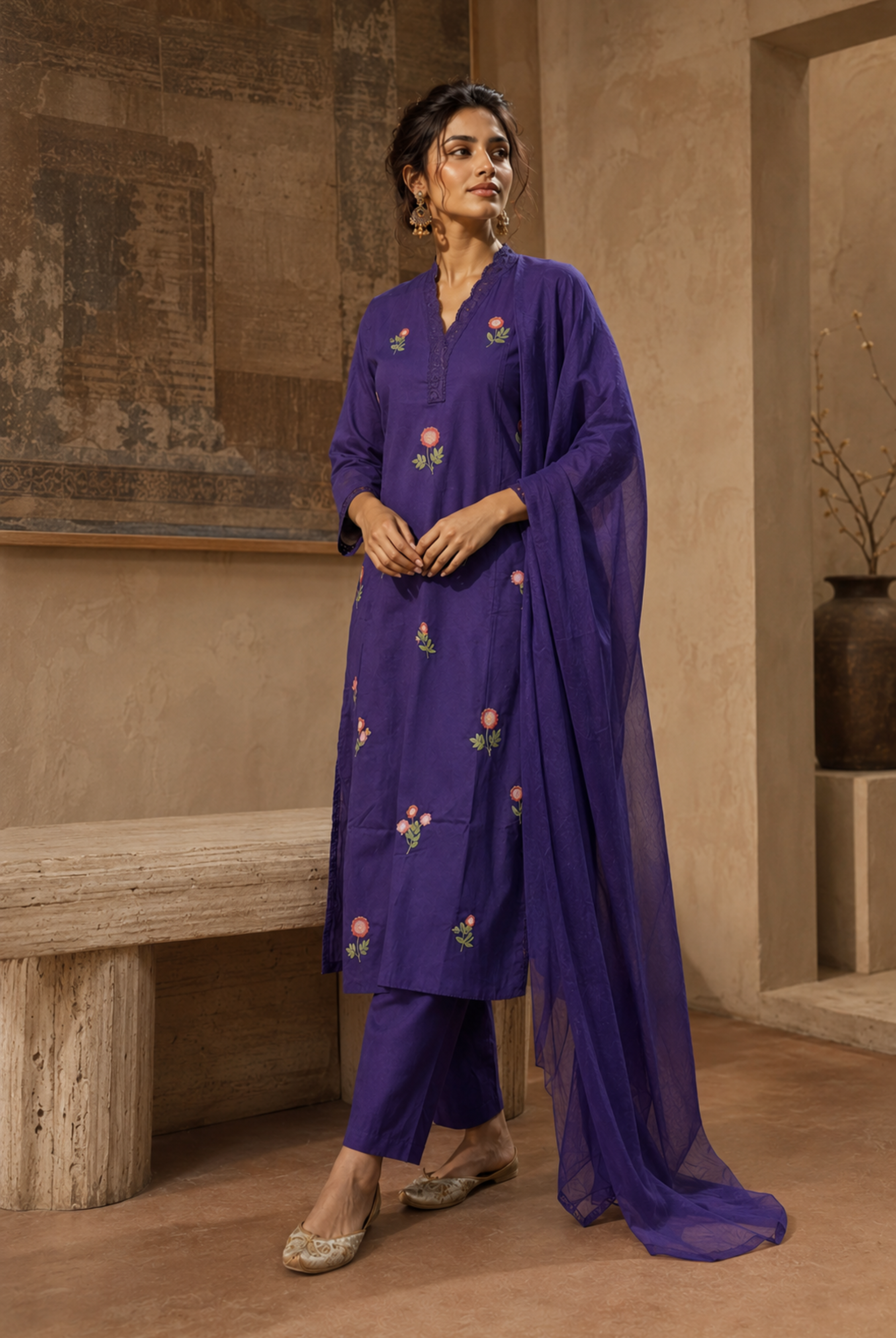 Royal Iris Embroidered Kurta Set