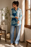 Azure Blue Printed Shirt