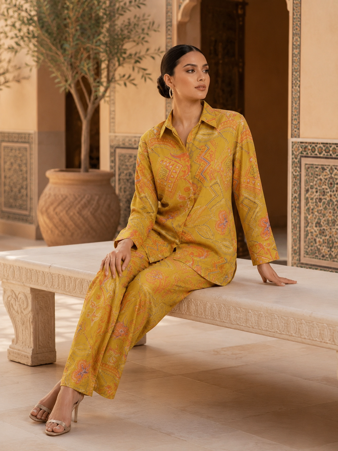 Saffron Mosaic Printed Co-Ord Set