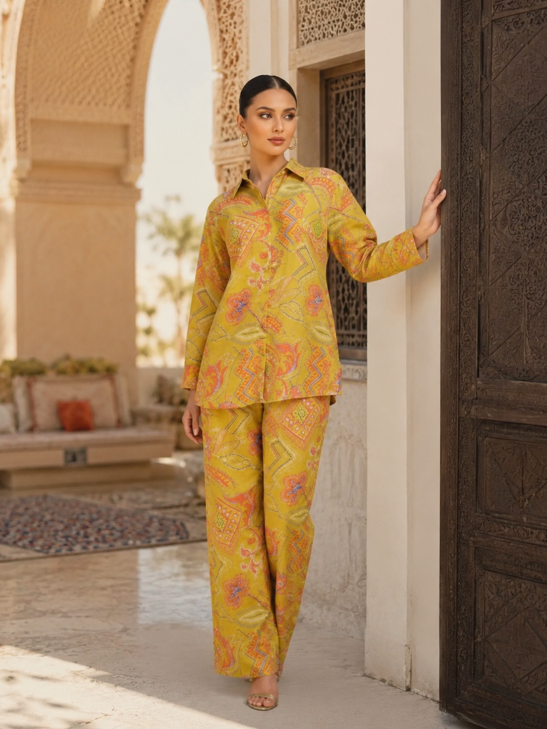 Saffron Mosaic Printed Co-Ord Set