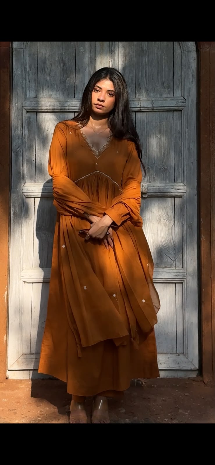 Amber Bloom Embroidered Anarkali Suit