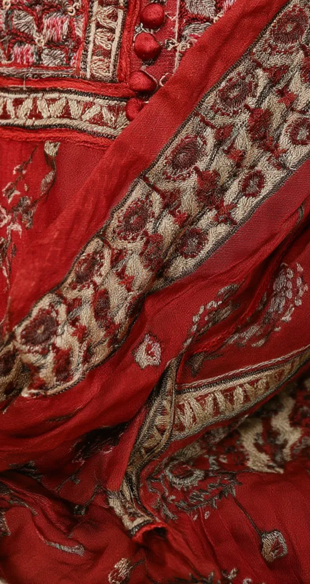 Women’s Wine Red Printed & Embroidered Kurta Set with Dupatta