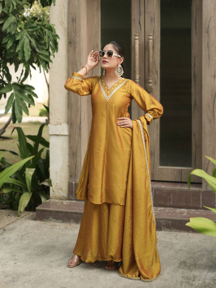 Mustard Yellow Palazzo with Dupatta