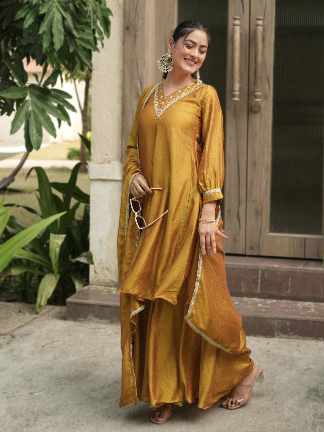 Mustard Yellow Palazzo with Dupatta