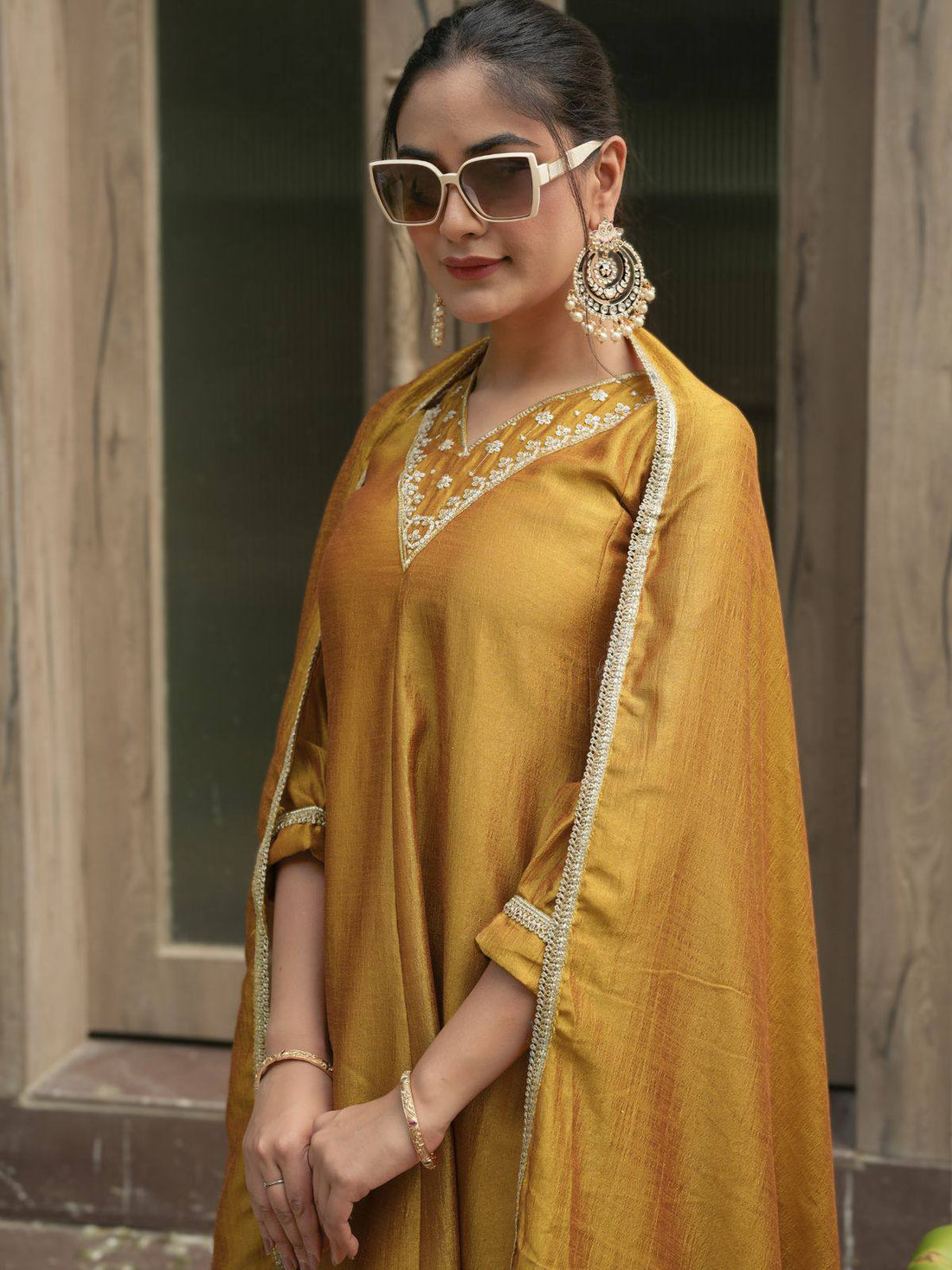 Mustard Yellow Palazzo with Dupatta