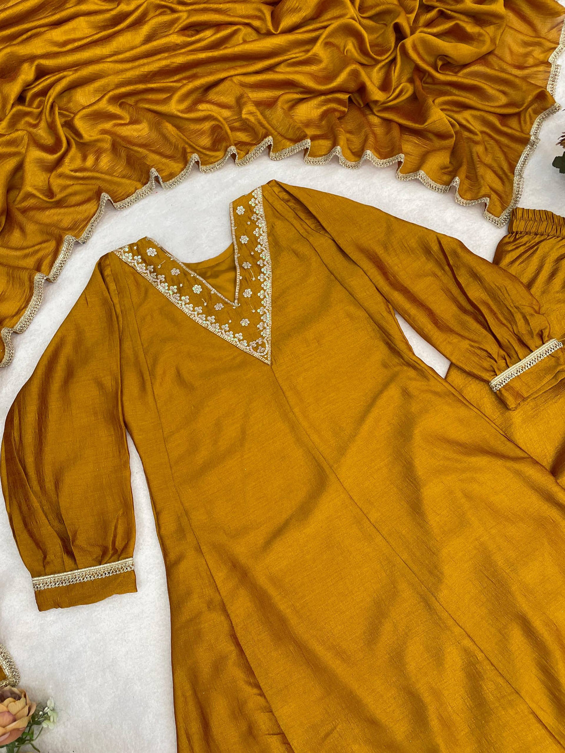 Mustard Yellow Palazzo with Dupatta