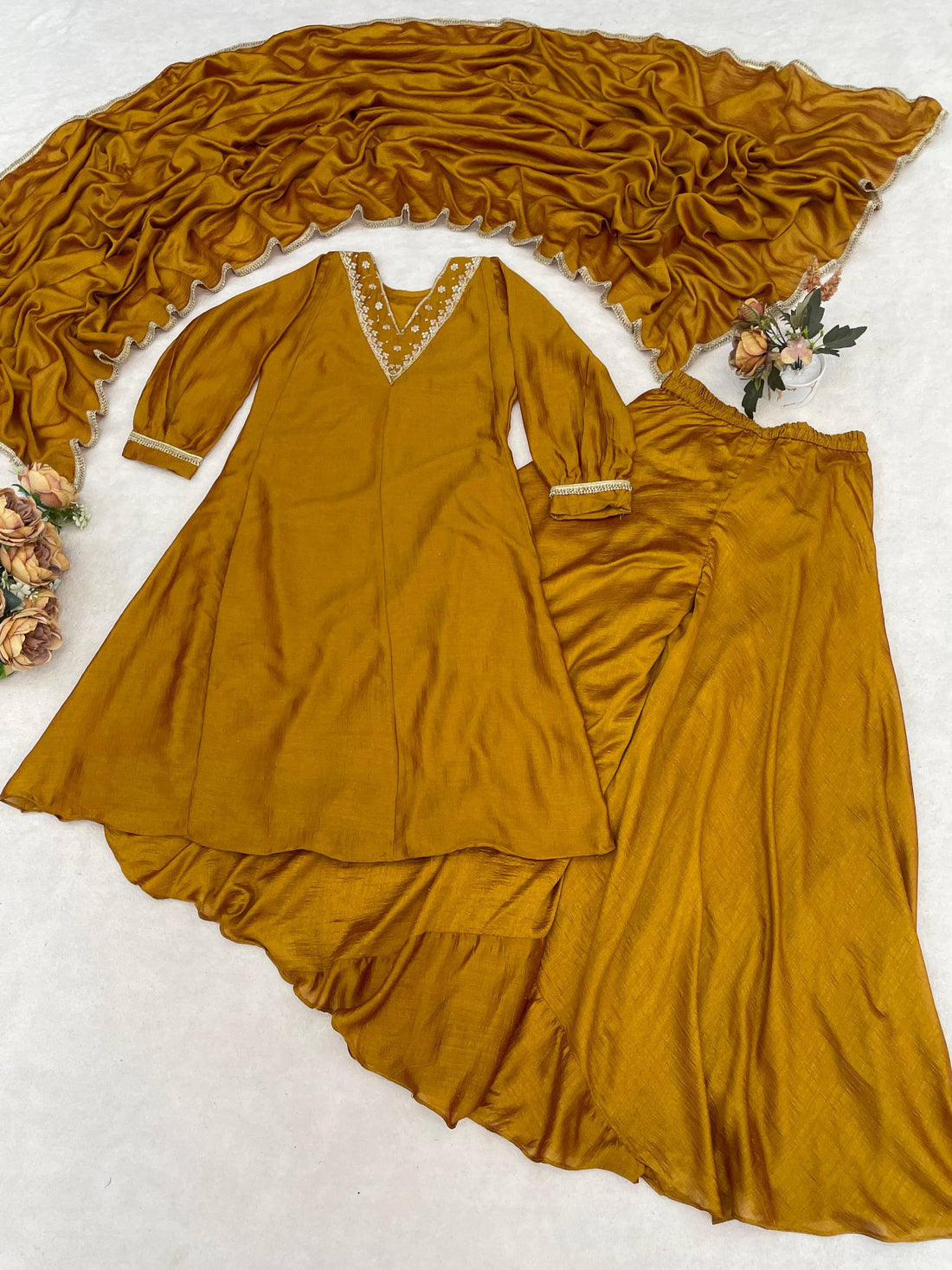 Mustard Yellow Palazzo with Dupatta