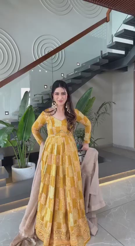 Beige PEPLUM AND SHARARA WITH DUPATTA