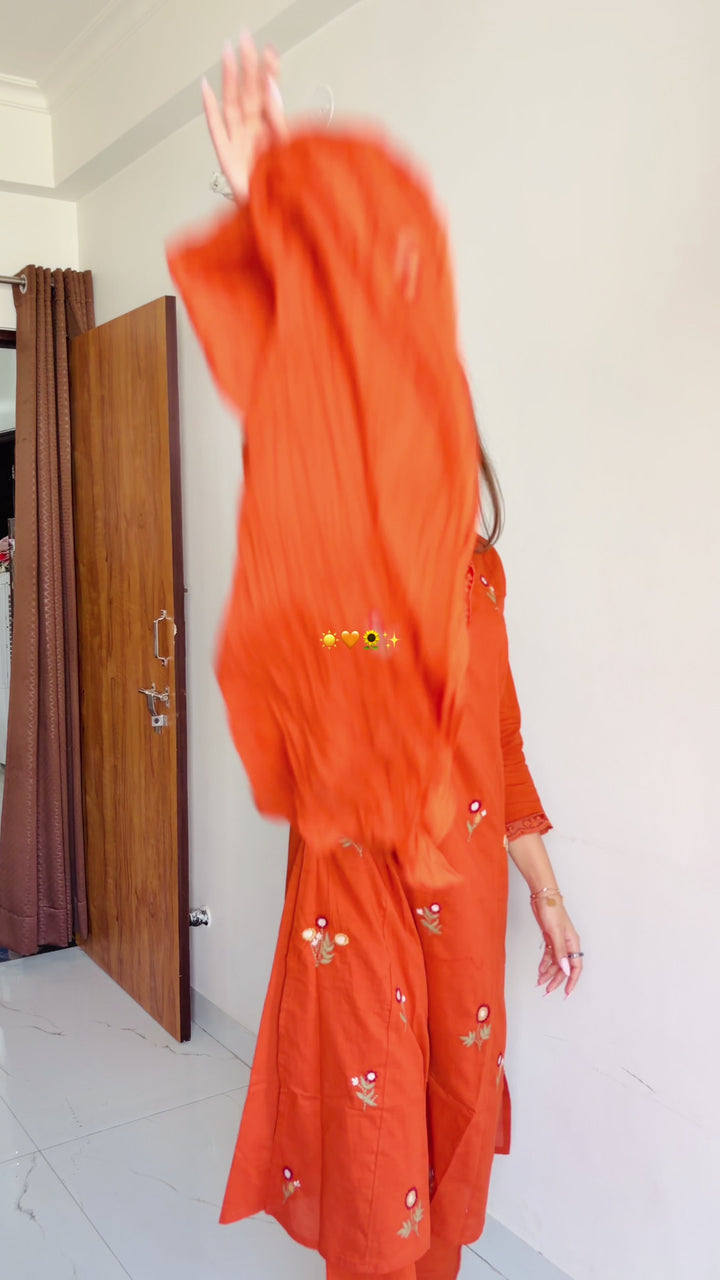 Marigold Bloom Embroidered Kurta Set